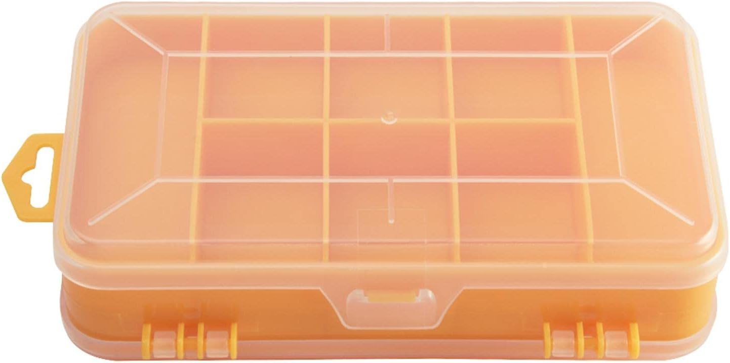 51YoeNKN0VL._AC_SL1500_.jpg Screw Storage Box, Double Side 13-Grids Hardware Box Organizer,Portable Small Parts Screw Hardware Organizer, Multifunctional Storage Tool Case for Screws Nuts Nails Bolts(Yellow) - Image 1