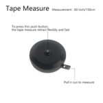 3 Pack Tape Measure Measuring Tape for Body Fabric Sewing Tailor Cloth Knitting Craft Weight Loss Measurements Retractable, Small Push ButtonDouble Scales Rulers 60-inch 1.5 Meter (Black) - Image 2