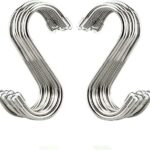 20 Pack 3.4" S Shaped Hooks Stainless Steel Metal Hangers Hanging Hooks for Kitchen, Work Shop, Bathroom, Garden