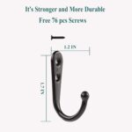 Coat Hooks-38 Pack Farmhouse Hooks with Metal Screws, Black Decorative Rustic Coat Hooks Rack, Wall Mounted Single Prong Robe Hook,Vintage Organizer Hanging Wire Hook Clothes Hanger - Image 2