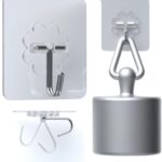 Heavy Duty Hook 24 Pack Self Adhesive Hooks for Hanging Wall Hooks Transparent Reusable Waterproof Adhesive Sticky Hook for Kitchen Curtain, Towel Bathroom,Coat Shower Door Utility No Damage