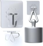 Heavy Duty Hook 24 Pack Self Adhesive Hooks for Hanging Wall Hooks Transparent Reusable Waterproof Adhesive Sticky Hook for Kitchen Curtain, Towel Bathroom,Coat Shower Door Utility No Damage