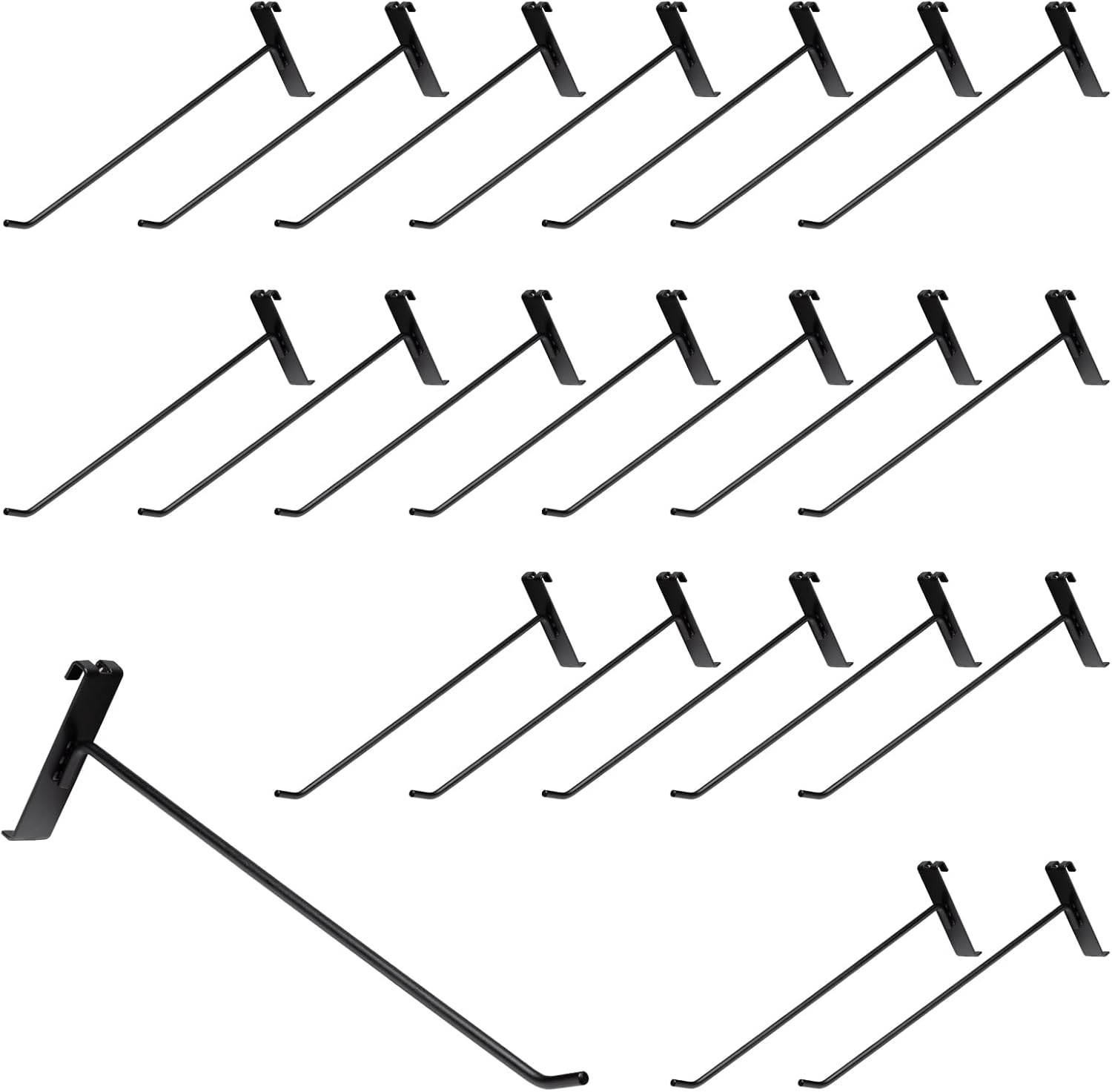 61jbazNlTxL._AC_SL1500_.jpg 12 Inch Gridwall Hooks, Grid Panel Hanging Hooks for Retail, Home, and Workspace Organization, Displays, and Storage Solutions(40Pack,Black) - Image 1