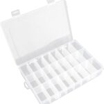24 Grids Plastic Organizer Box With Dividers Clear Craft Storage Bead Organizer Box Earring Travel Pill Jewelry Organizers Storage Boxes Screw Seed Small Parts Hair Tie