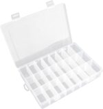 24 Grids Plastic Organizer Box With Dividers Clear Craft Storage Bead Organizer Box Earring Travel Pill Jewelry Organizers Storage Boxes Screw Seed Small Parts Hair Tie