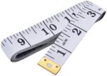 Soft Tape Measure Double Scale Body Sewing Flexible Tailor Craft Vinyl Ruler for Weight Loss Medical Body Measurement, Has Centimetre Scale on Reverse Side 60-inch（White）