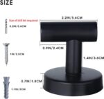 Towel Hooks Bathroom Coat Robe Wall Hook Heavy Duty Door Hanger Towel Robe Clothes Cabinet Closet Sponges Rack for Bathroom Bedroom Kitchen Hotel Pool 4 Packs Black(Drilling Installation) - Image 2