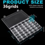 2Pcs Clear Visible Plastic Storage Box- Rectangular Storage Box, Suitable For Beads, Screws Hardware Accessories Organizer Box Art DIY, Crafts, Jewelry, Fishing Tackle, With Label Stickers (36Grids) - Image 2