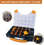Hardware Organizer box with dividers - 18 Compartments Small Parts Organizer with Accessible Hinged Lid - Durable Plastic Screw Organizer Store Nuts, Bolts, Screws, Nails, & Small Hardware - Image 2