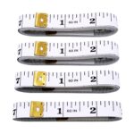 4 Pack Soft Tape Measure Double Scale 60-inch/150cm, Fabric Craft Tape Measure & Medical Body Measurement, Sewing Flexible Vinyl Ruler & Measuring Tape for Body Weight Loss (White)