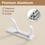 Adhesive Wall Coat Hooks - Heavy Duty Stick-On Door Hanger, Metal Hook for Hanging Towel,Purse, Robe, Backpack, Jacket, Clothes - for Bathroom,Dorm, Closet, Kitchen - White, 6 Pack - Image 2