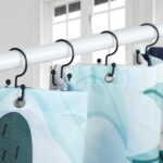 Shower Curtain Hooks, 12 Pcs Shower Curtain Rings, Durable Rust Proof Black Shower Curtain Hooks, Shower Rings for Curtain, Double Glide Shower Hooks for Shower Curtain Rods, Black - Image 2