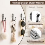 20-Pack Towel Hooks for Bathroom, Heavy Duty Black Metal Wall Hooks for Robe, Coat, Kitchen, Closet, Garage Organizer - Image 2
