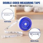 3-Pack Soft Tape Measure, 60-Inch(150cm) Retractable Measuring Tape for Body Measurements, Sewing, Tailoring, Fabric, Cloth, Knitting and Crafts, Dual-Sided Scales with Carabiner Clip, Blue - Image 2