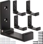 Folding Coat Hooks, 5Pcs Wall Hooks for Hanging Coat Towel Hooks Hardware Heavy Duty Aluminum Alloy Headphone Holder No Rust Wall Mounted with Screws for Bags Fitness Equipment