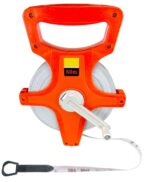 55 Yard / 165 Foot Long Open Reel Tape Measure, Orange, SAE & Metric Scales, Durable for Construction Measuring Tape