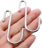 30 Pack 2.4 inches Heavy Duty S Hooks for Hanging, Pan Pot Holder Wire Shelves Rack Hooks for Hanging, S Shaped Hanger Metal Hooks for Kitchen Pots Utensils Jeans Clothes Bags Hats Towels Plants - Image 2