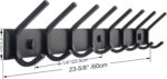 Coat Rack Wall Mounted,8 Coat Hooks for Hanging Coats,24" Heavy Duty Metal Double Hook Rack Rail Coat Hanger Wall Mount for Clothes Entryway Jacket,Black - Image 2