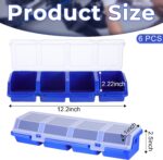 6 Packs Screw Organizer Box with Lids, Nuts and Bolts Parts Organizers and Storage, 4 Compartments Plastic Hardware Screw Toolbox Case for Garage Nails Craft Tool Organizing(Blue) - Image 2