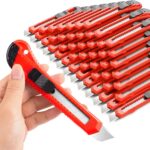 30 Pack Box Cutter Retractable, 18mm Box Knife, Utility Knife Retractable with Snap Off Blade, Boxes Cutter Knives for Cardboard, Art, Craft